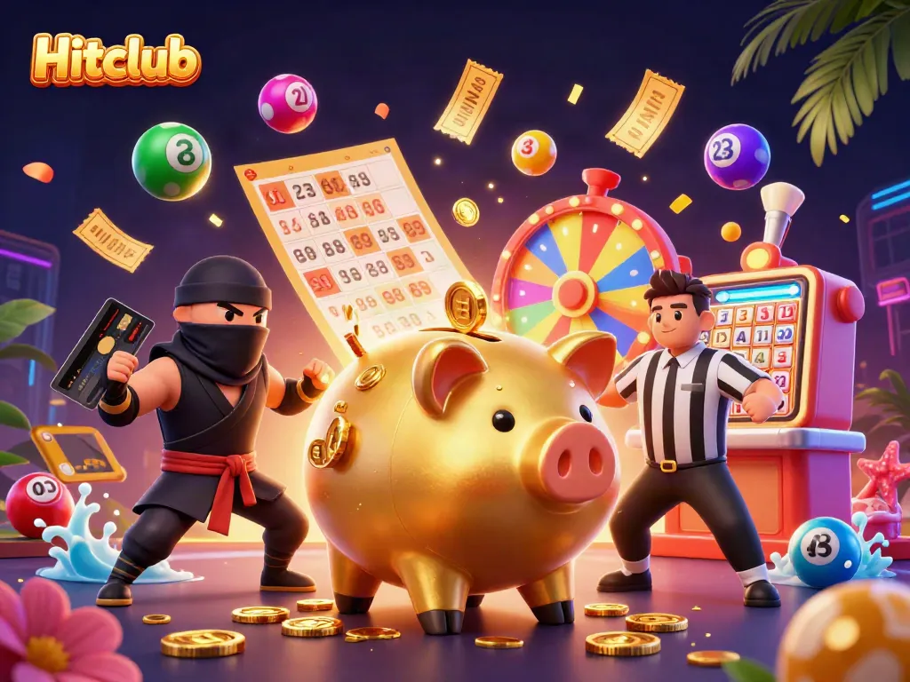 Experience winning thrills at Hitclub with vibrant casino elements and engaging characters.