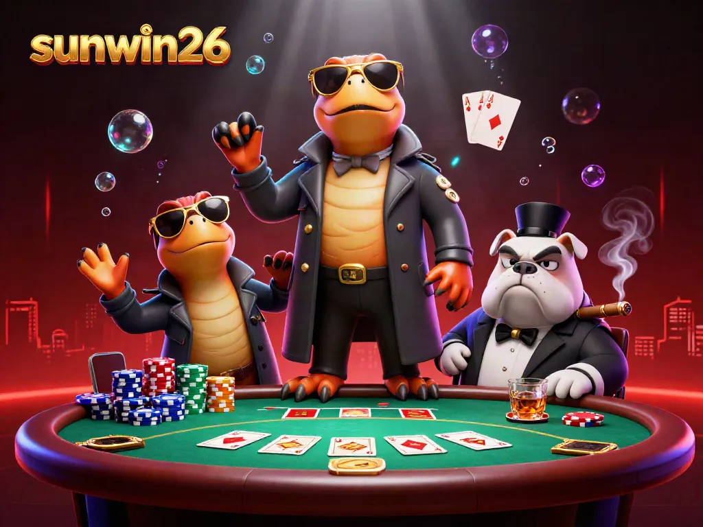 Experience poker excitement at sunwin26 with raptors sneaking into a VIP lounge.