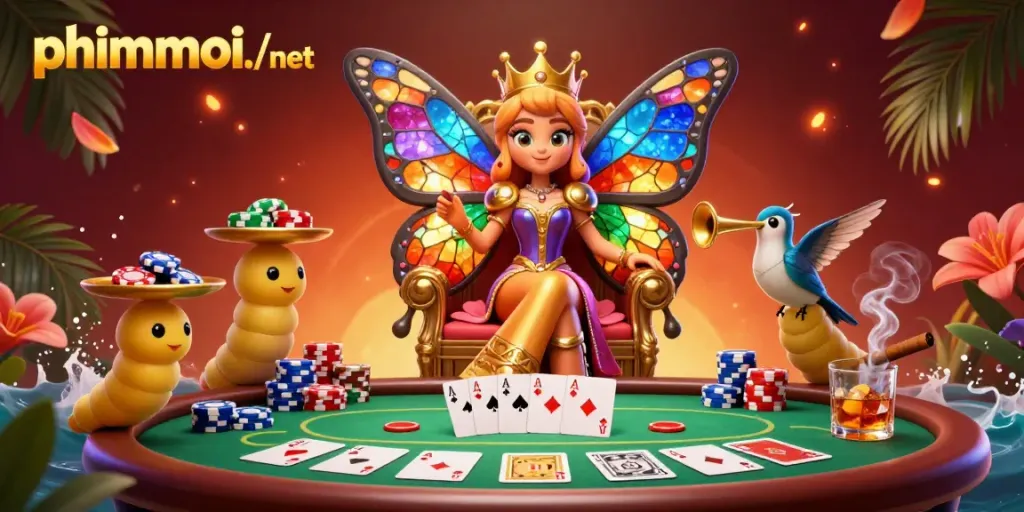 Engage in thrilling games at phimmoi./net with colorful poker chips and a vibrant casino atmosphere.