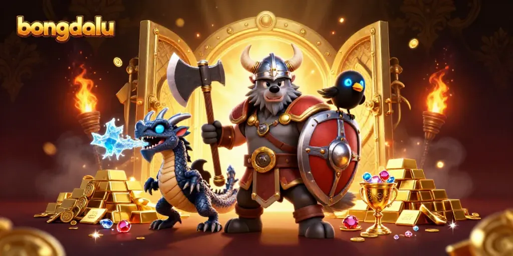 Experience the thrill of Bongdalu with vibrant casino elements and 3D fantasy characters.