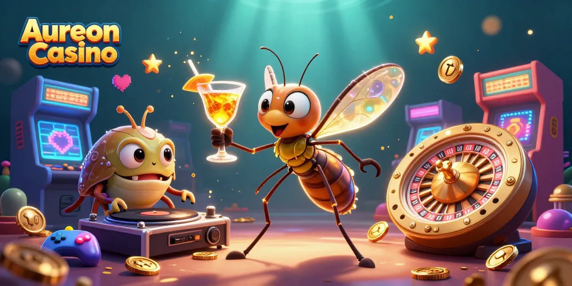 Aureon Casino offers an engaging gaming experience with unique characters in a detailed casino setting.