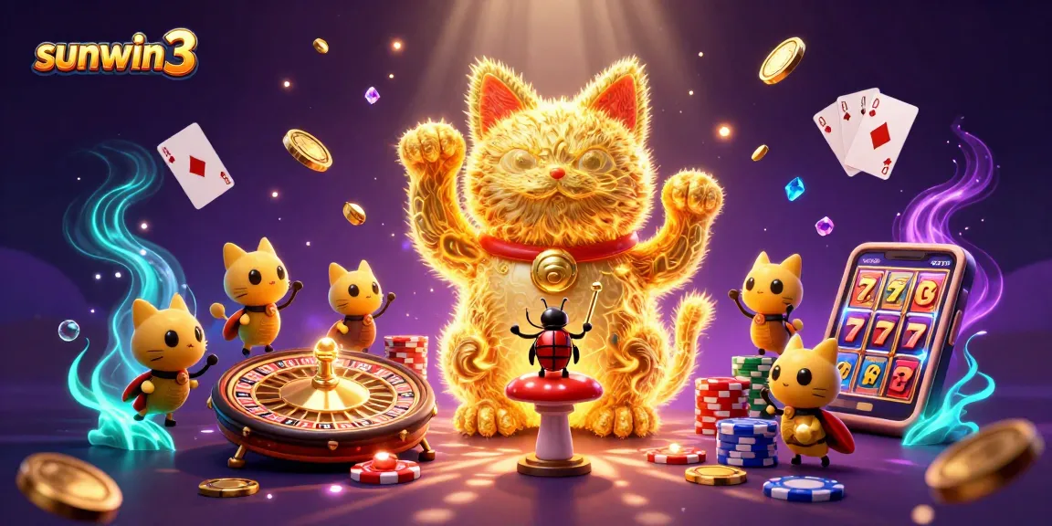 Boost your winnings with sunwin3's vibrant casino experience featuring golden fireflies and dynamic gaming elements.