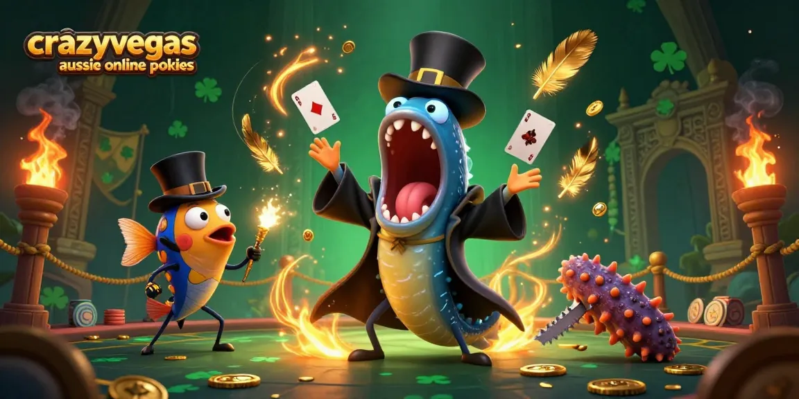 Experience the thrills of crazyvegas aussie online pokies in a vibrant 3D magical underwater scene filled with animated sea creatures.